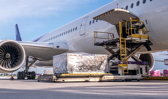 loading cargo into plane