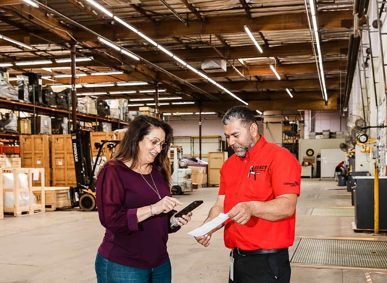 Team members collaborating on transportation logistics projects