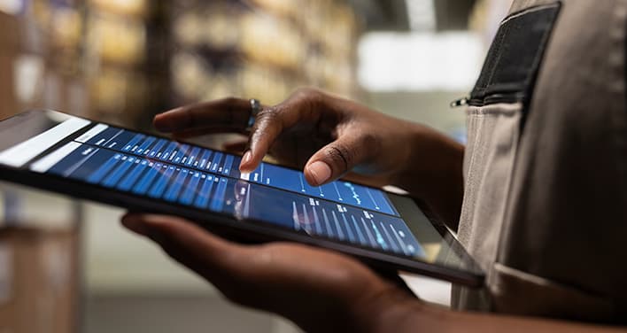 computer screens with route data