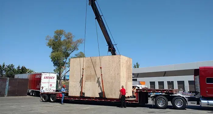 rigging satellite component to double drop trailer